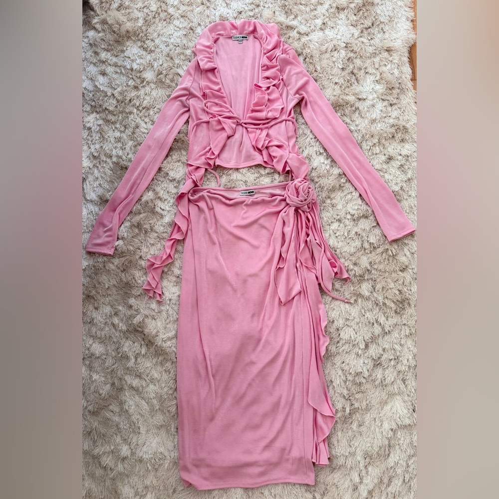 Fashion Nova Baby Pink Skirt Set